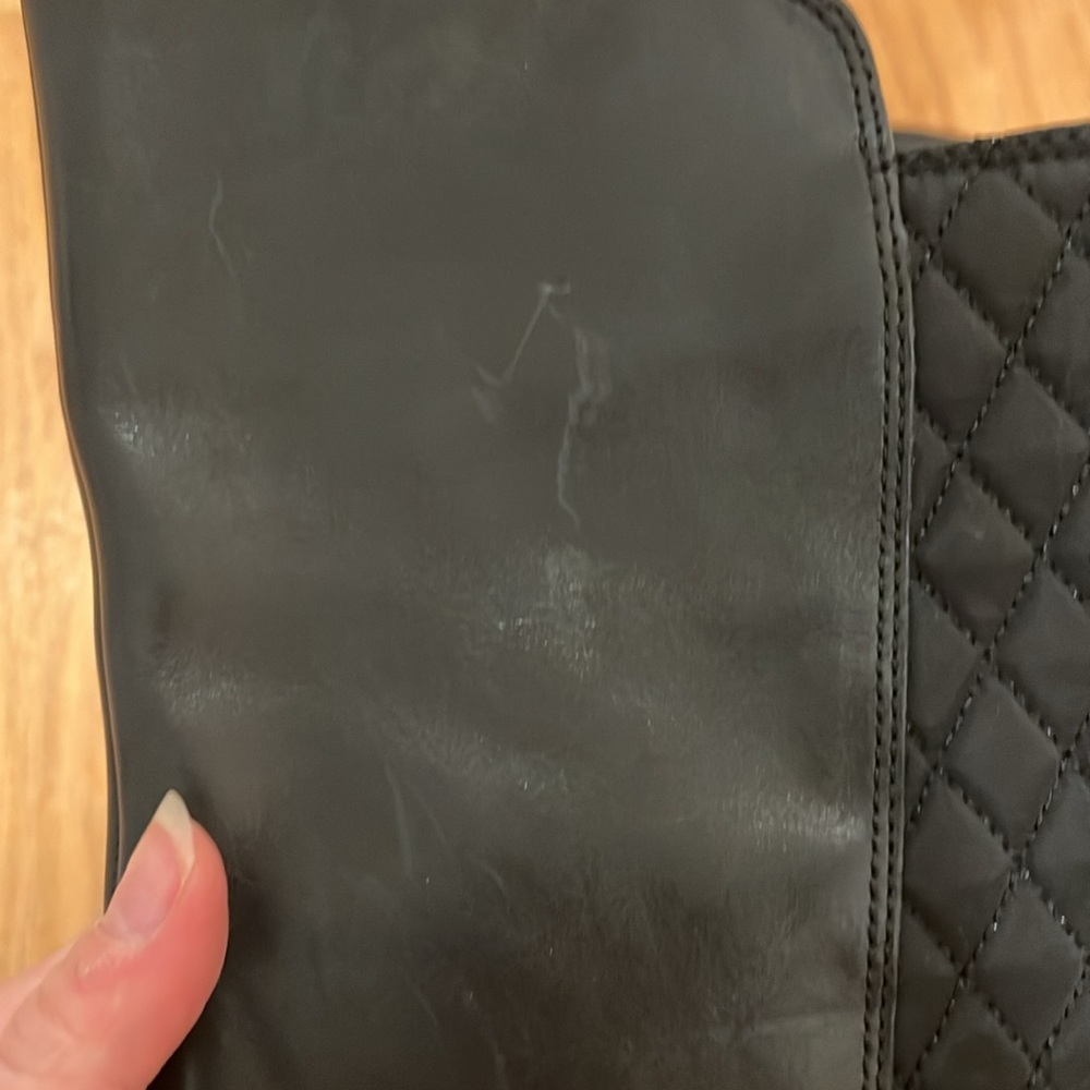 Anne Klein Black Quilted Riding Boots - Picture 8 of 10
